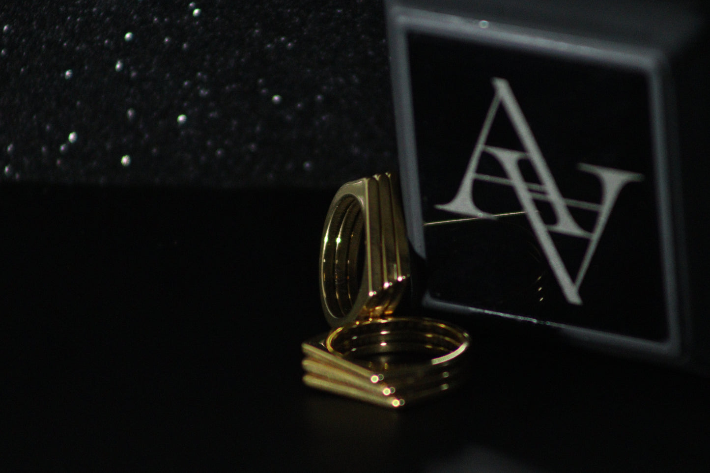3 Bar Signet Ring Golden - Stylish Mens Ring Pakistan