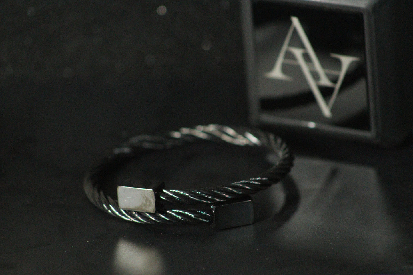 Black Cable Bracelet for Men (Unisex)