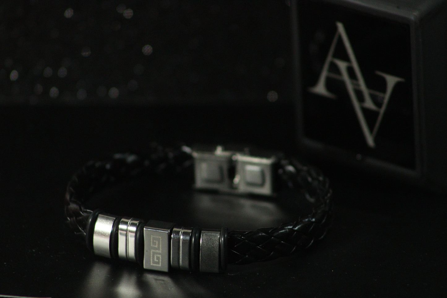 Customized Leather Name Bracelet for Men