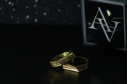 3 Bar Signet Ring Golden - Stylish Mens Ring Pakistan