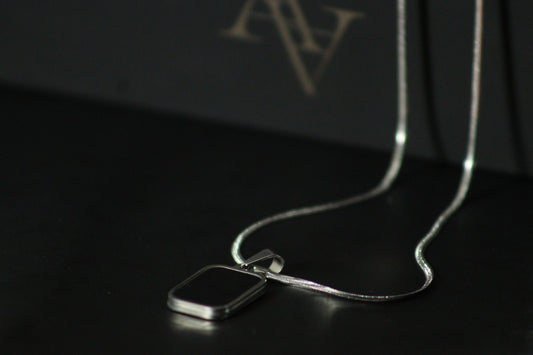 Premium Chain Necklace stainless steel Locket Double side white & black Pendants (Unisex)