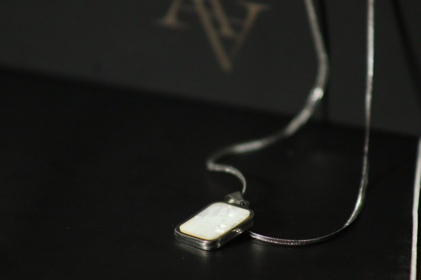 Premium Chain Necklace stainless steel Locket Double side white & black Pendants (Unisex)