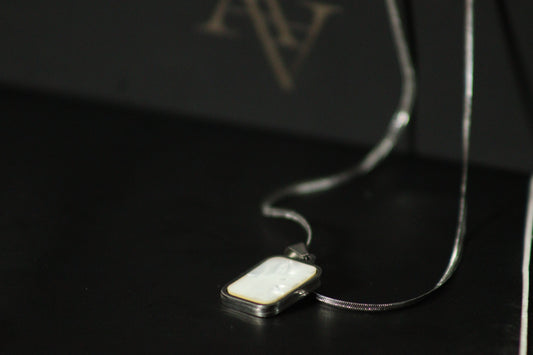 Premium Chain Necklace stainless steel Locket Double side white & black Pendants (Unisex)