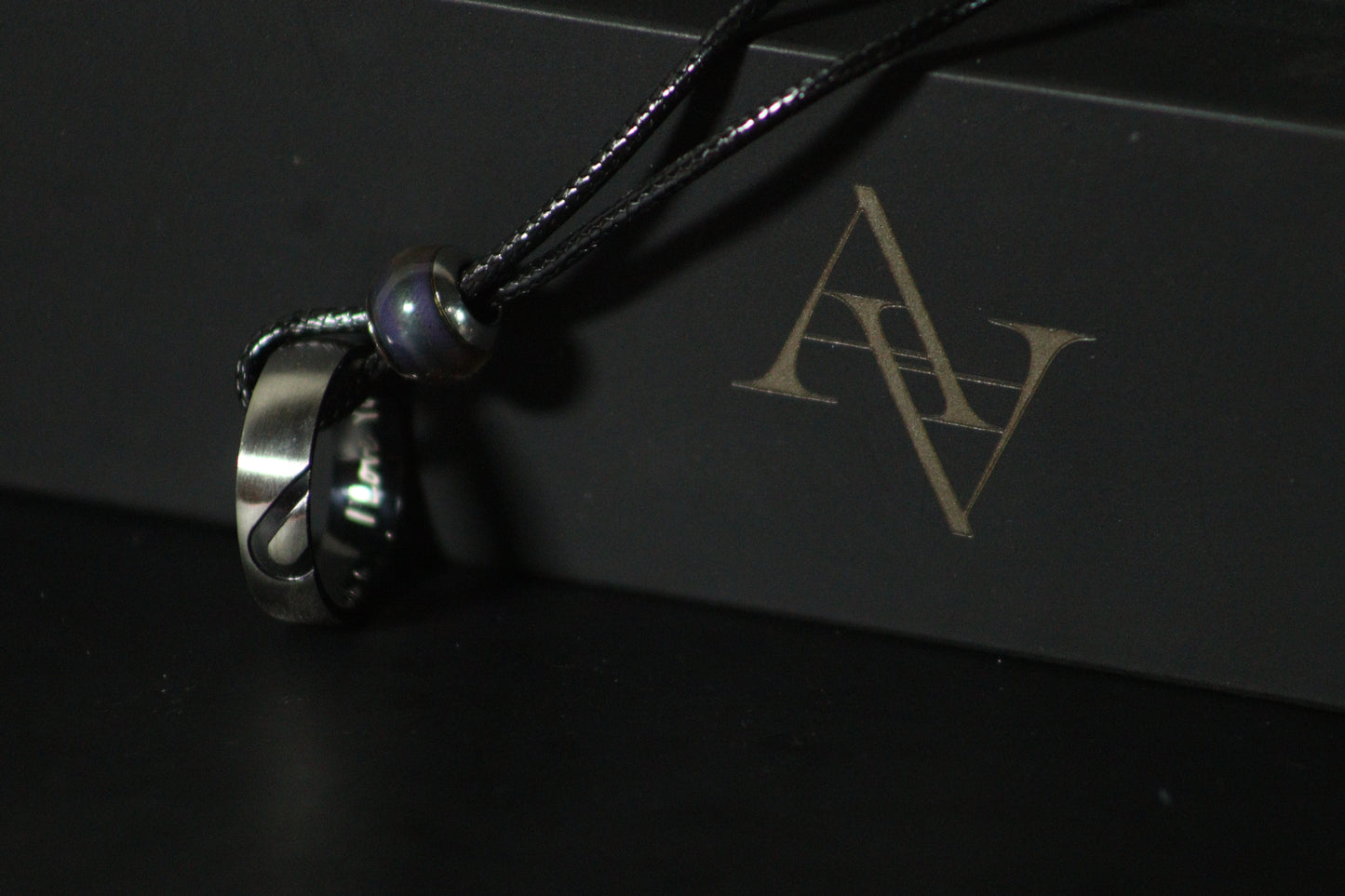 Ring Pendant Leather Cord Necklace for Men