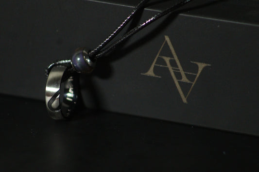 Ring Pendant Leather Cord Necklace for Men