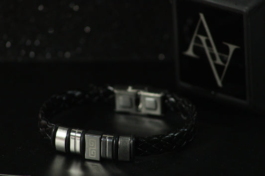 Customized Leather Name Bracelet for Men
